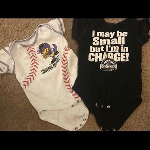 12 month Rockies onesies